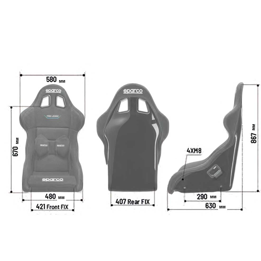 Sparco EVO S Racing Seat 3-Tall UPR Seat Pad