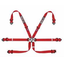 Sparco 6 pt  2"X2" Cam Lock Pull Down Racing Harness  Red